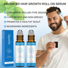 Aparthy hair growth roll-on menthol cooling enhances scalp refreshment during use.