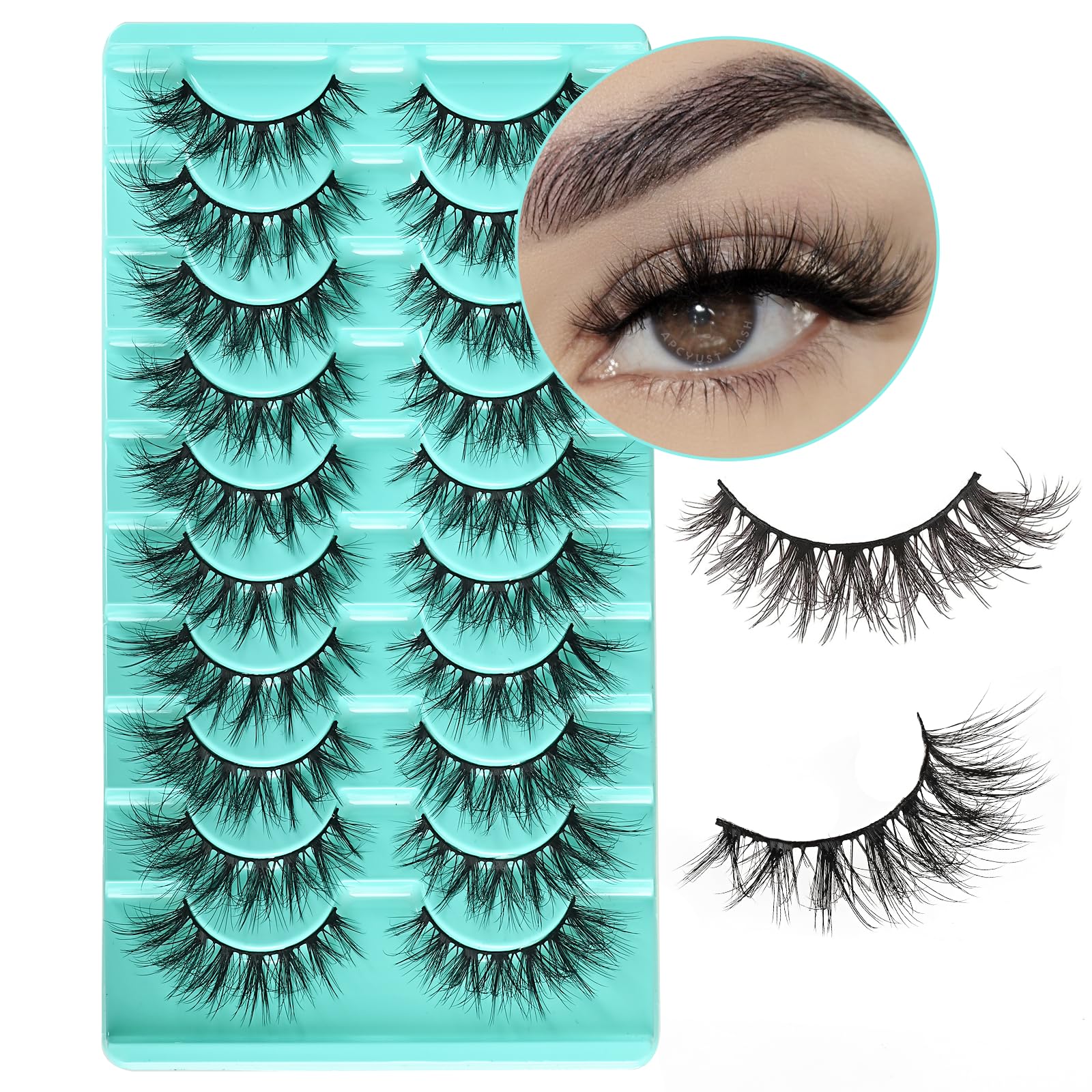 Pestañas APCYUST con efecto ojo de gato natural para un look suave.