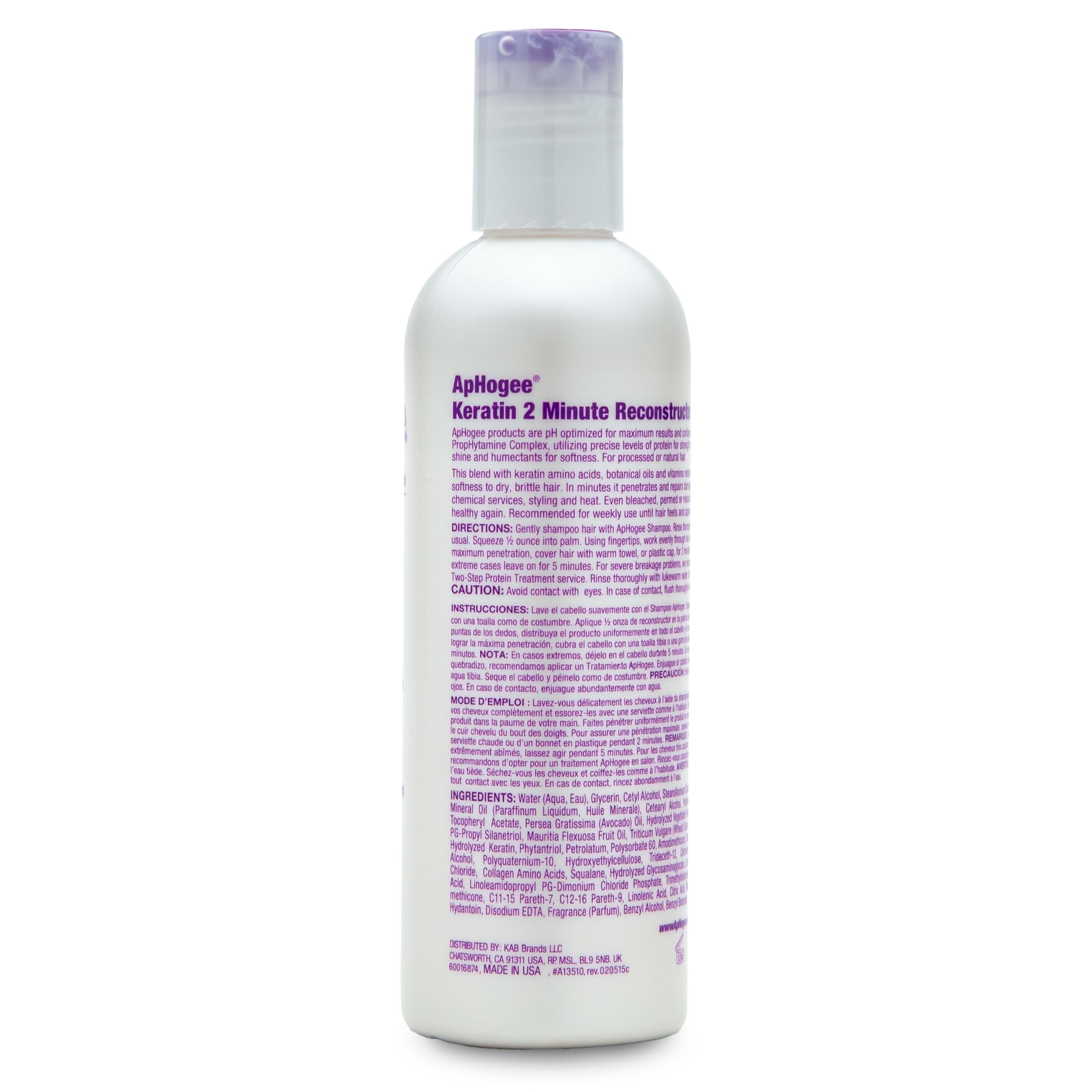 Aphogee Keratina 2 Minutos - uso en casa para tratamiento profesional.