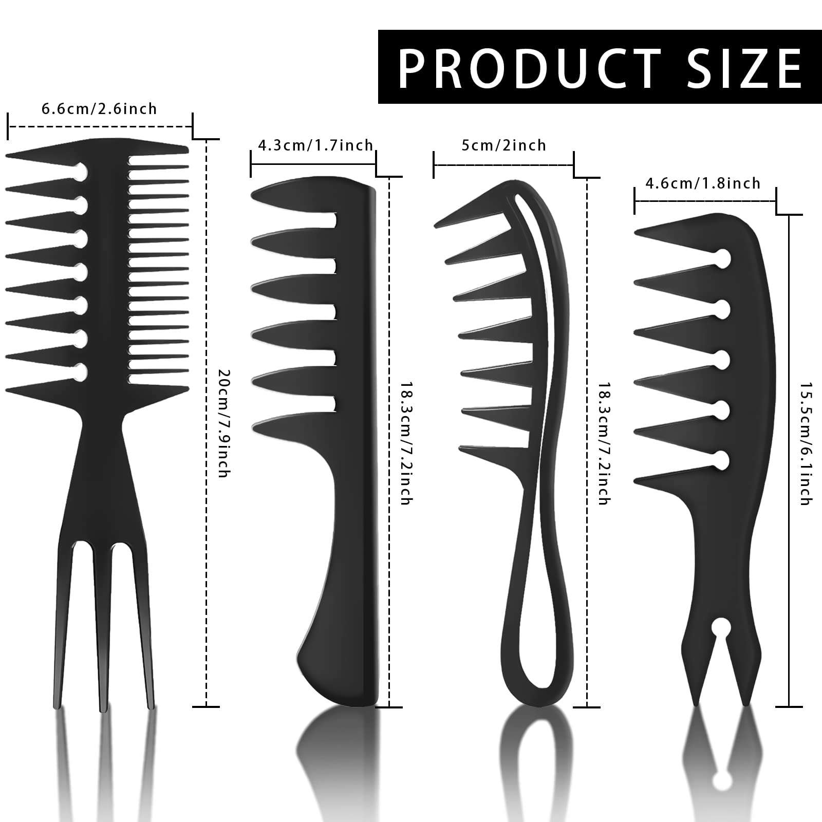 Aphrordity peine dientes anchos con cuerpo hueco protege el cabello suave.