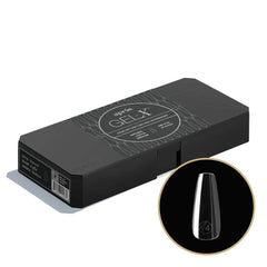 APRÉS Gel-X puntas coffin con borde libre grueso para mayor durabilidad.
