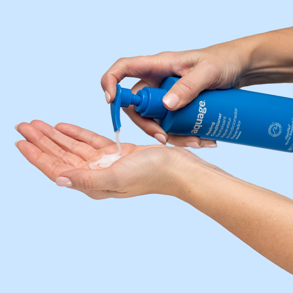 AQUAGE Healing Conditioner brillo-suavidad: cabello más sedoso y con mejor manejabilidad.