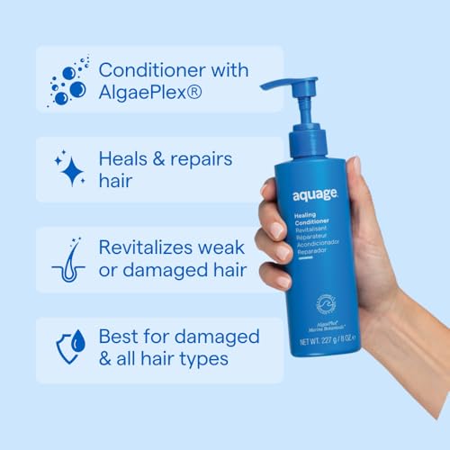 AQUAGE Healing Conditioner, nutricion-algas-marinas: nutre y suaviza el cabello dañado.