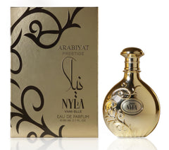 ARABIYAT PRESTIGE Nyla Vani-Elle: botella dorada, aroma elegante para ocasiones especiales.