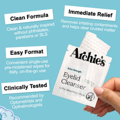Archie's Remedies, toallitas humedas, textura suave que desliza sin irritar.