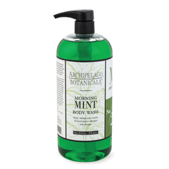 Archipelago Botanicals Morning Mint: botella vista con aroma vigorizante para despertar la piel.