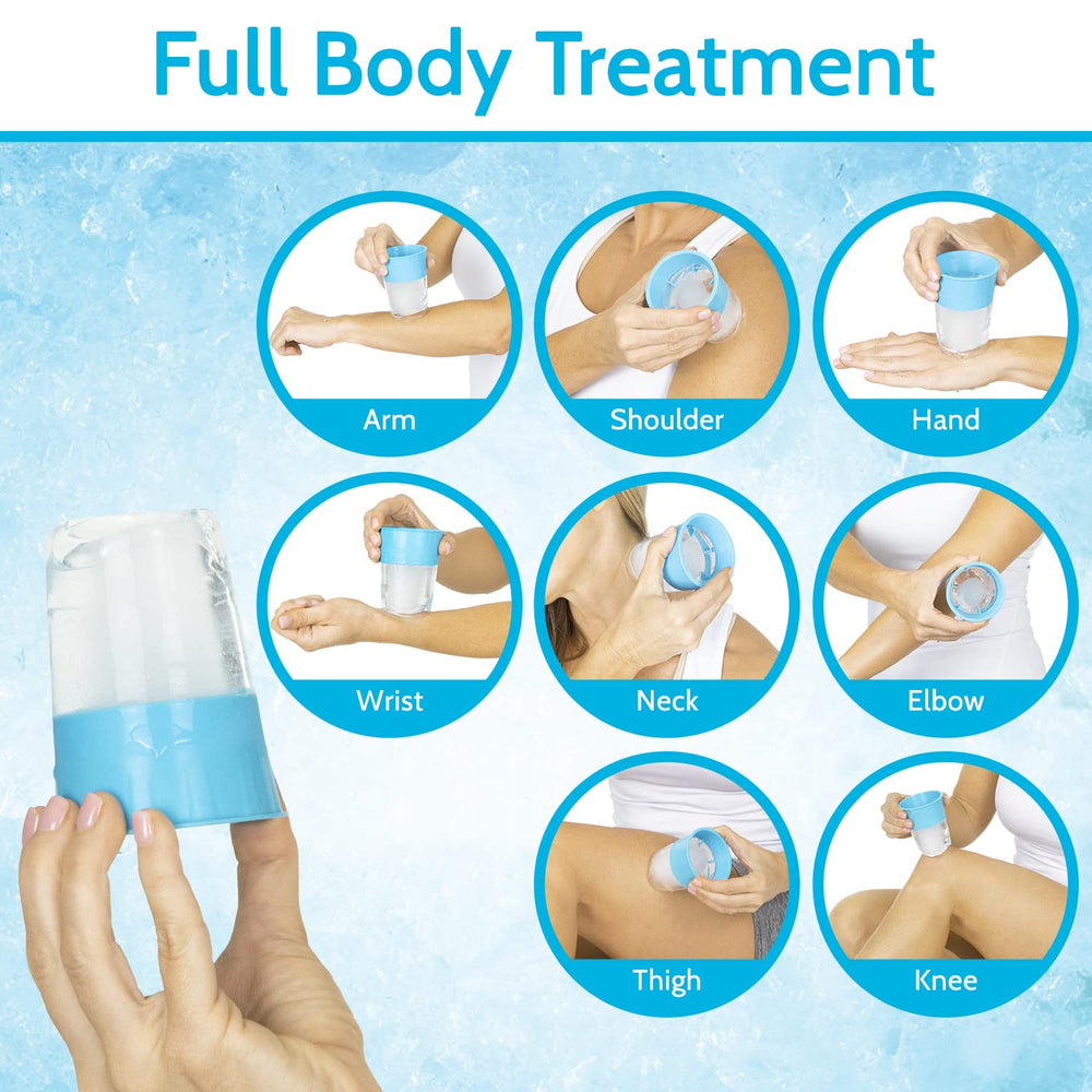 Arctic Flex conjunto de dos tazas de hielo para alivio facial rápido.