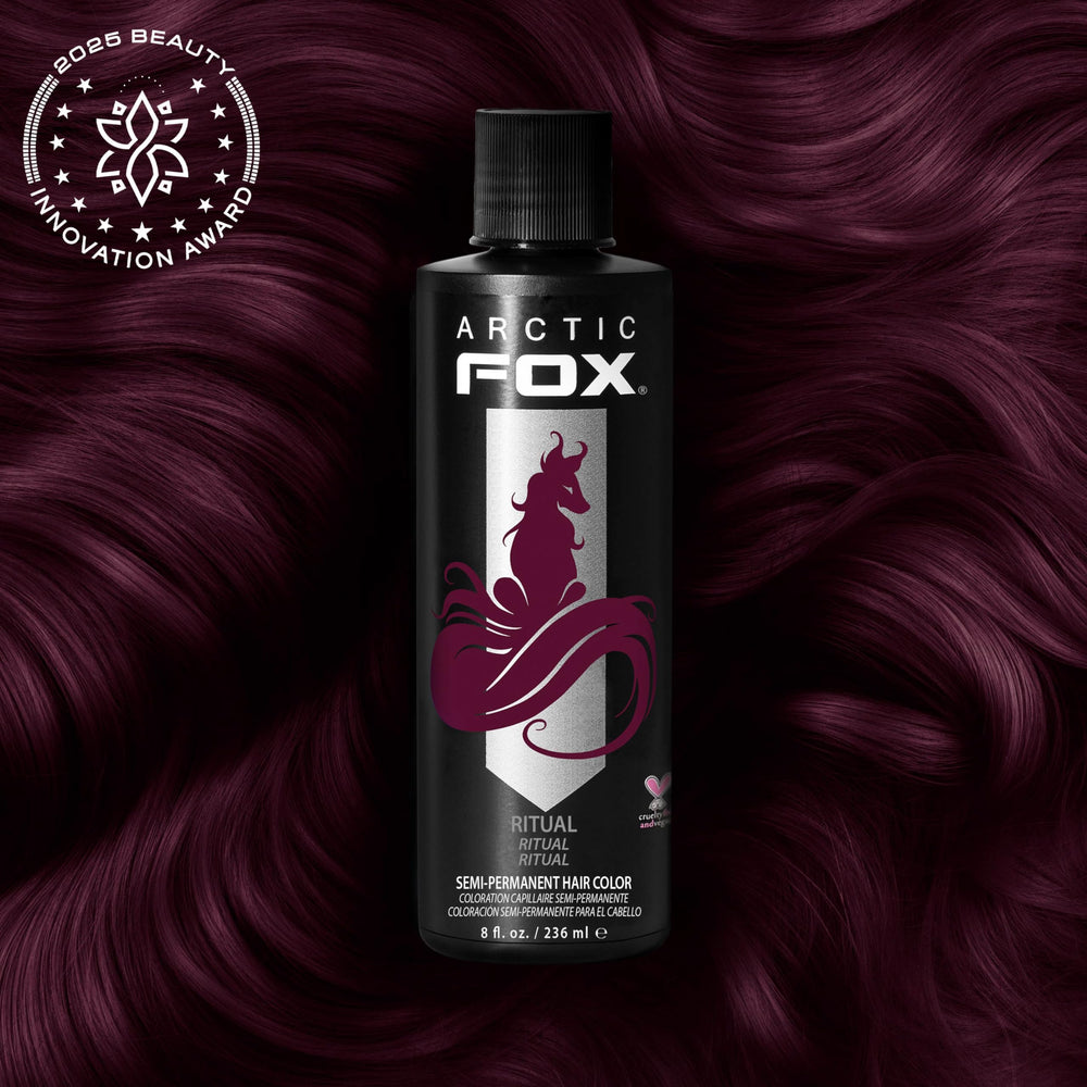 ARCTIC FOX Tinte Burdeos muestra de color: pigmento intenso para un estilo vibrante.