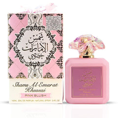 Ard al Zaafaran Pink Blush en botella rosa, perfume elegante para uso diario y ocasiones.