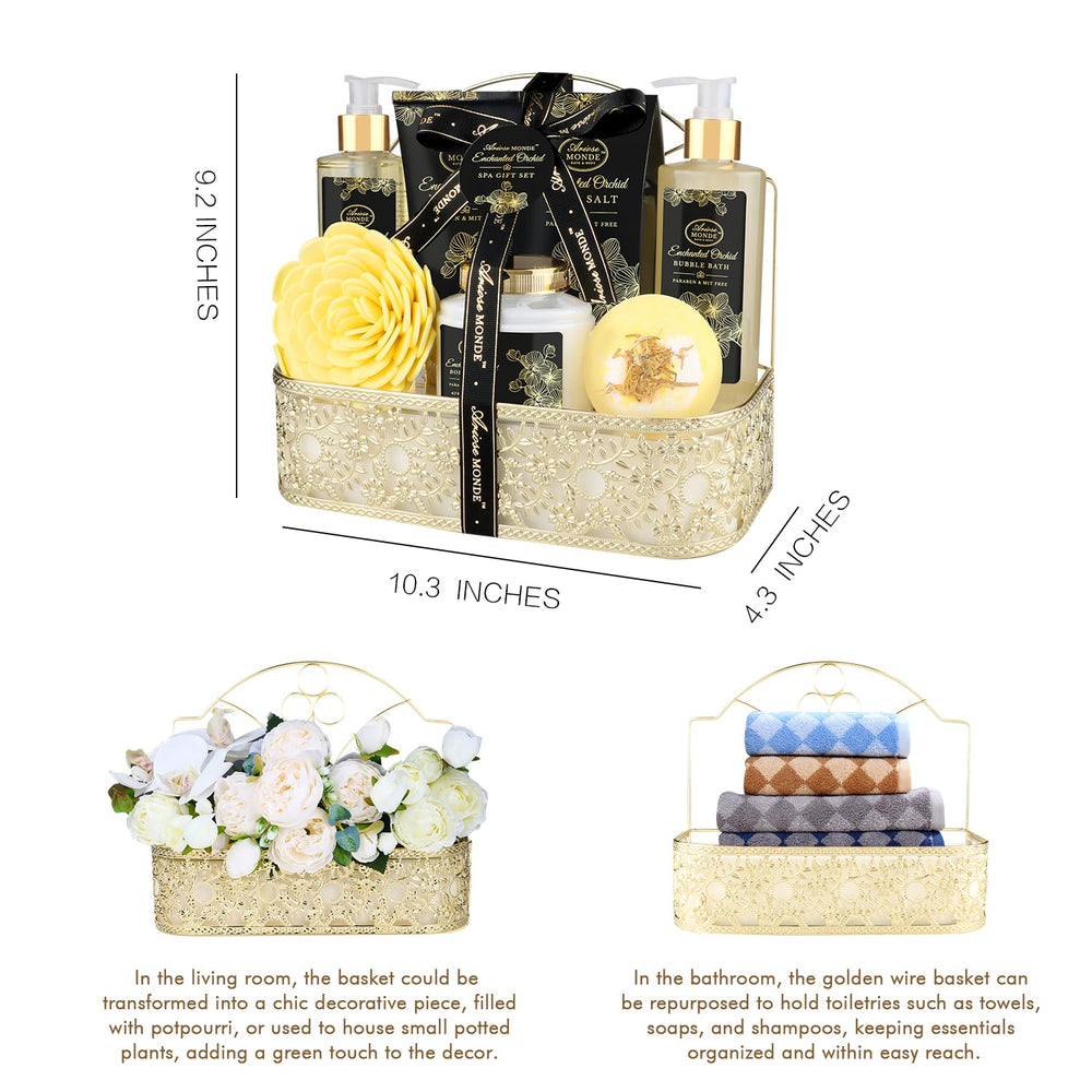 ArioseMonde gold orchid storage basket doubles as chic home decor