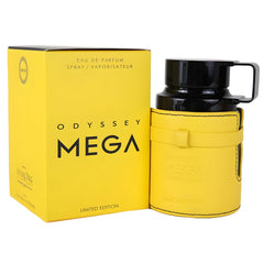 Etiqueta de Odyssey Mega Edp Armaf, enfatiza notas cítricas y amaderadas.