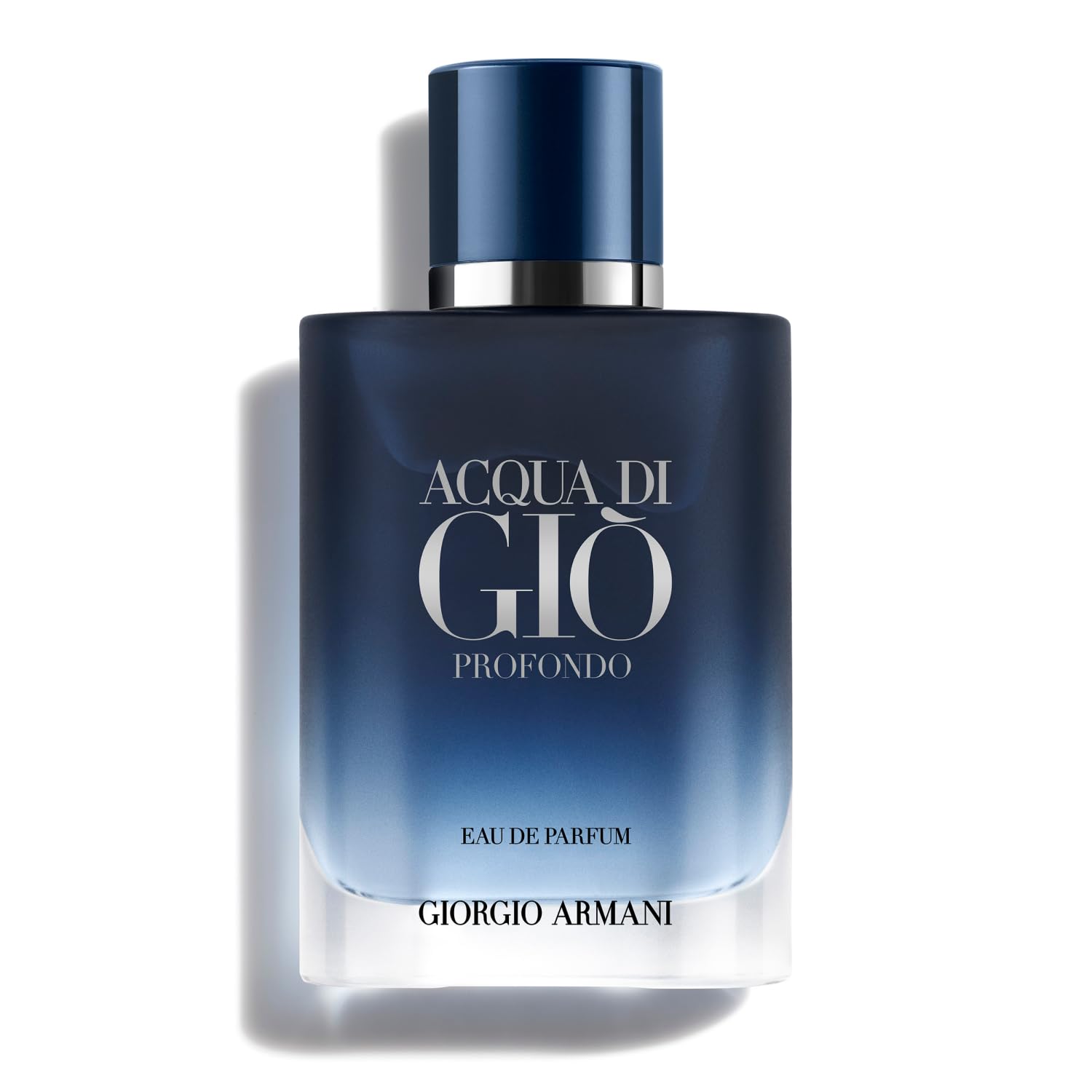 Armani Beauty Acqua di Giò Profondo, botella azul, aroma fresco para uso diario.