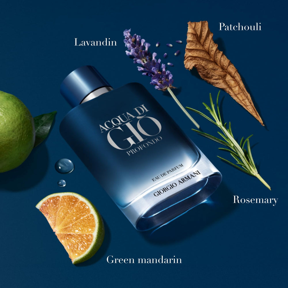 Armani Beauty Acqua di Giò Profondo, cap monograma, elegancia para ocasiones especiales.