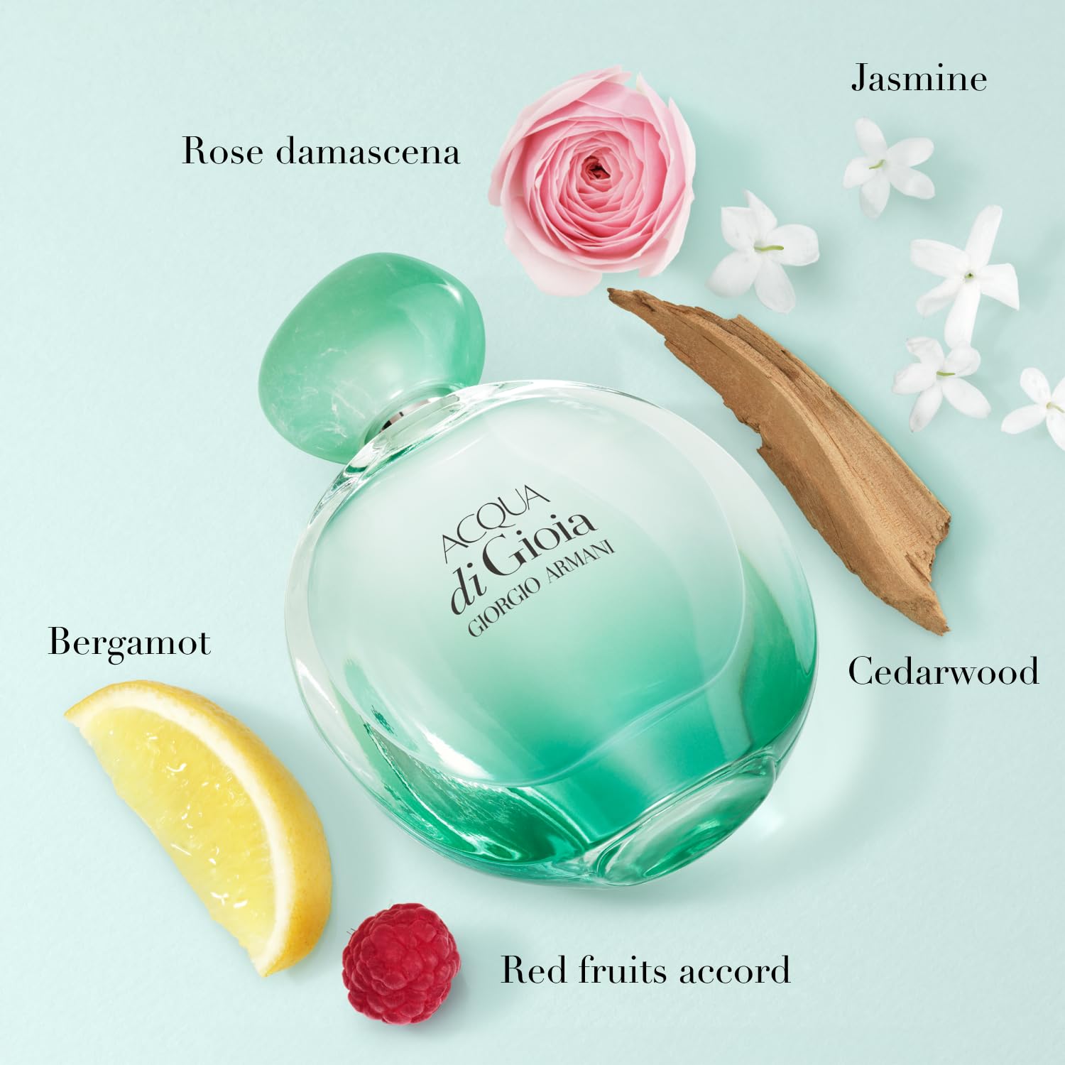 Armani Beauty Acqua Di Gioia Intensa, tapa redonda, acabado premium.