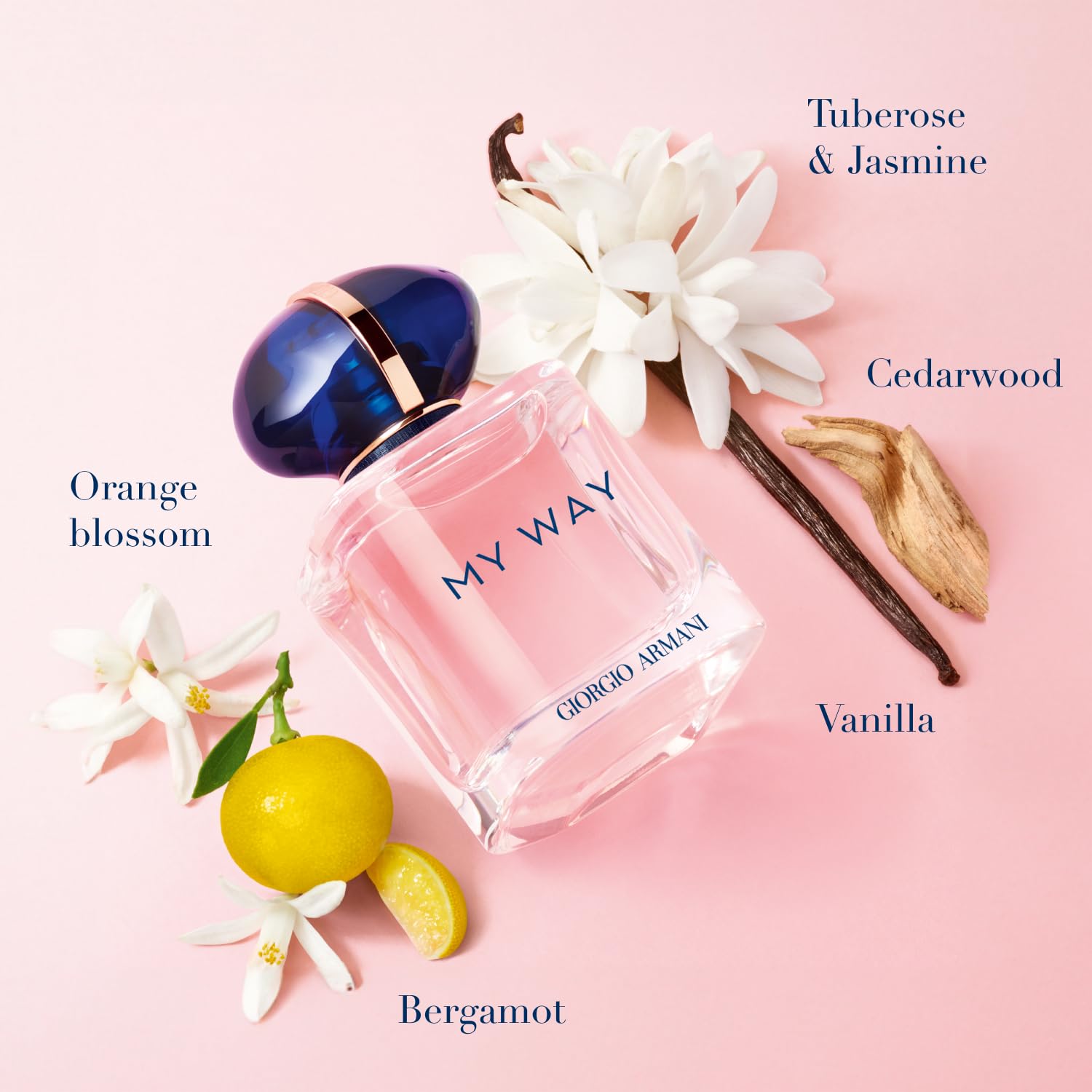 Armani Beauty My Way, tapa y botella, diseño sofisticado.
