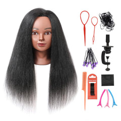 Armmu cabeza de maniquí con cabello 100% real para practicar peinados realistas