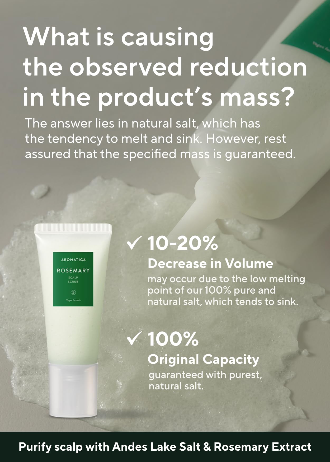 Applying AROMATICA scrub to damp scalp for gentle exfoliation