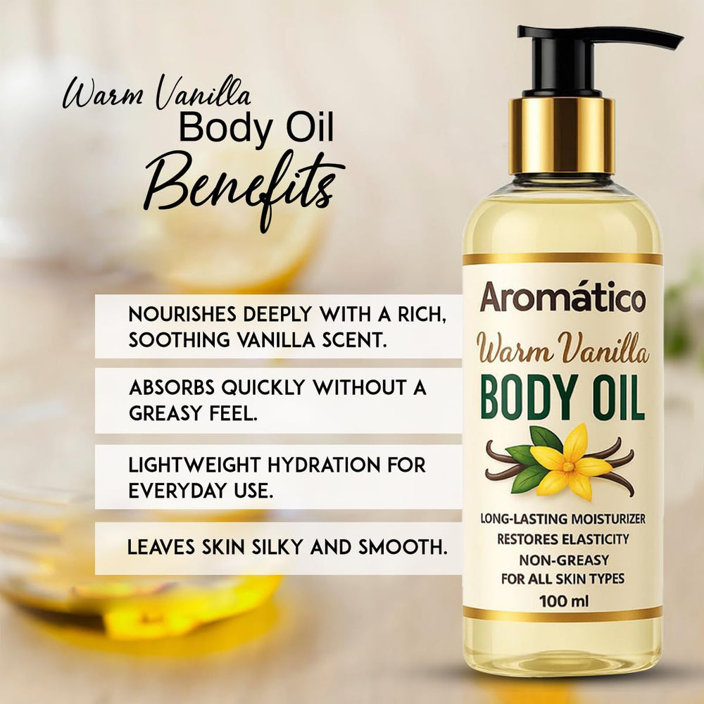 Aromatico Warm Vanilla Mini Body Oil: hidratación profunda para piel seca