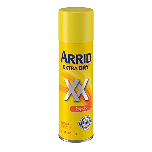 Arrid Extra Dry frasco de aerosol de 6 onzas, listo para uso diario.