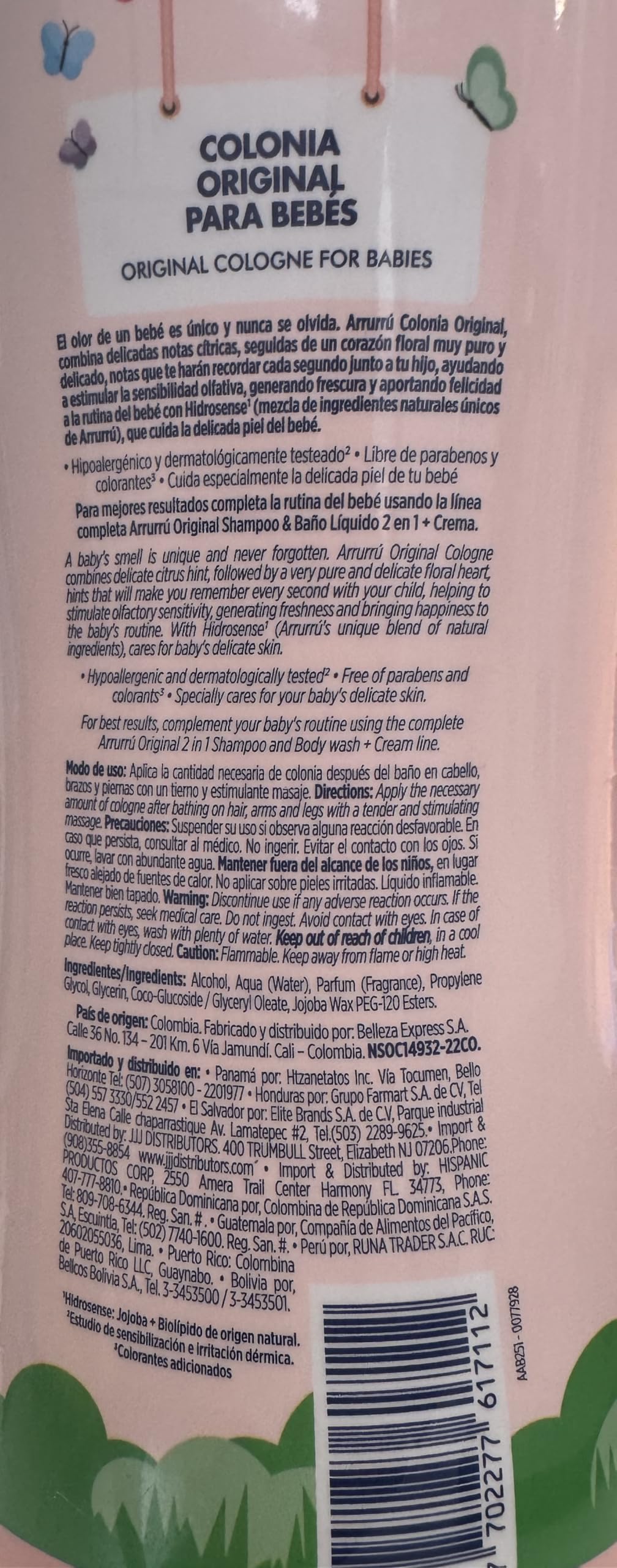 Aplicación suave de Arrurru Naturals Colonia Original Rosa para momentos de cuidado.