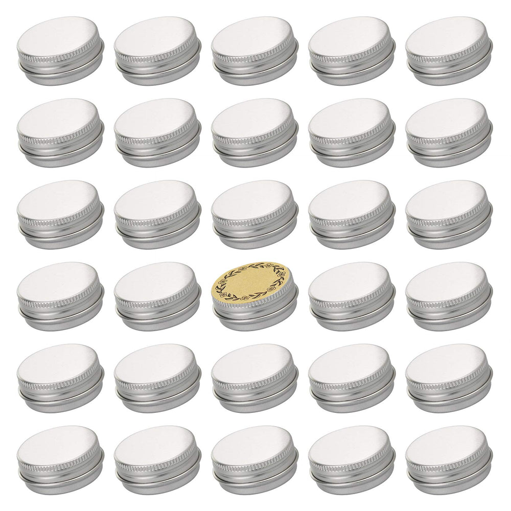 Art Secret: lata de aluminio con rosca de 15 ml, plata, pack de 32 para almacenamiento.