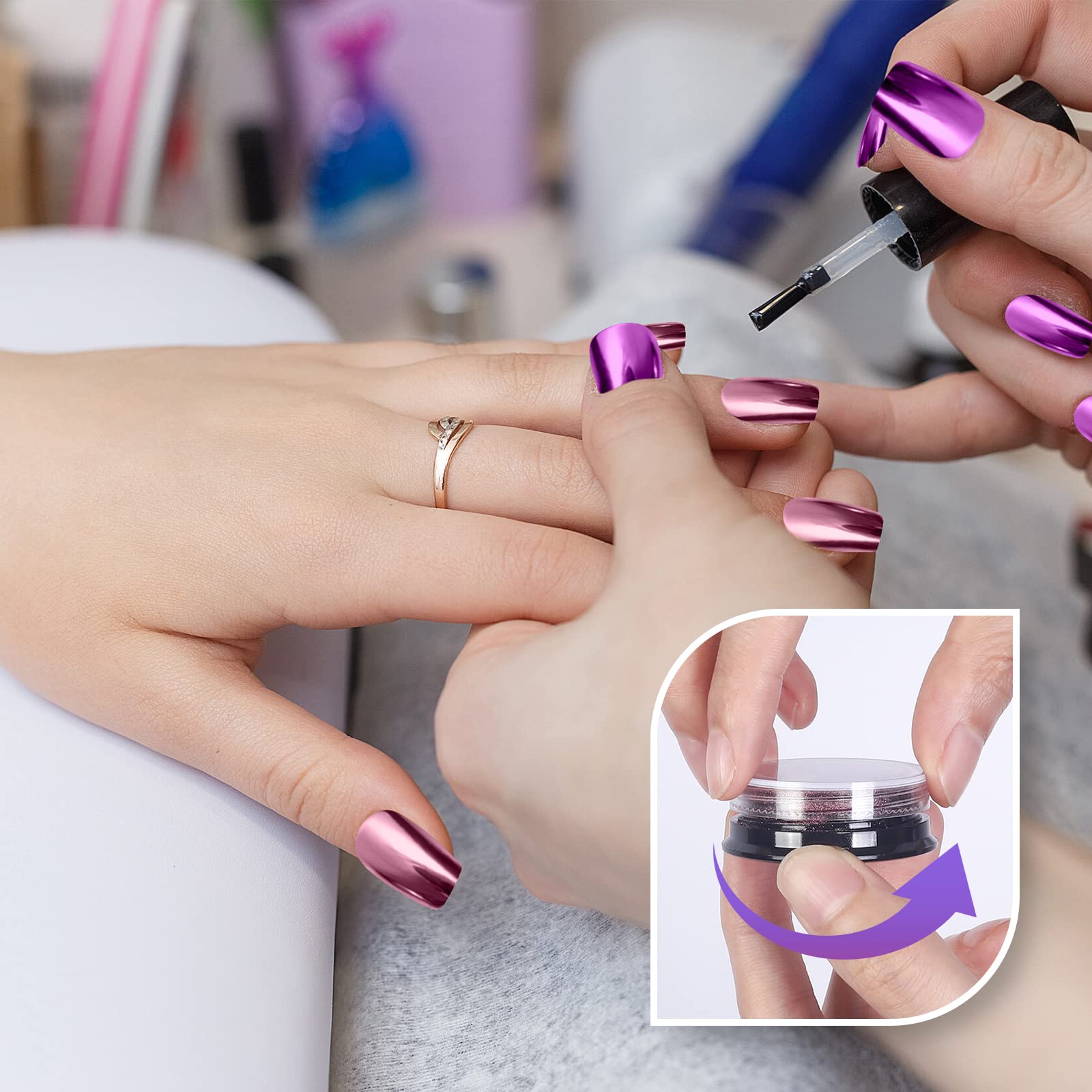 Artdone Poudre Chrome Nail Art – fini brillant facilement appliqué