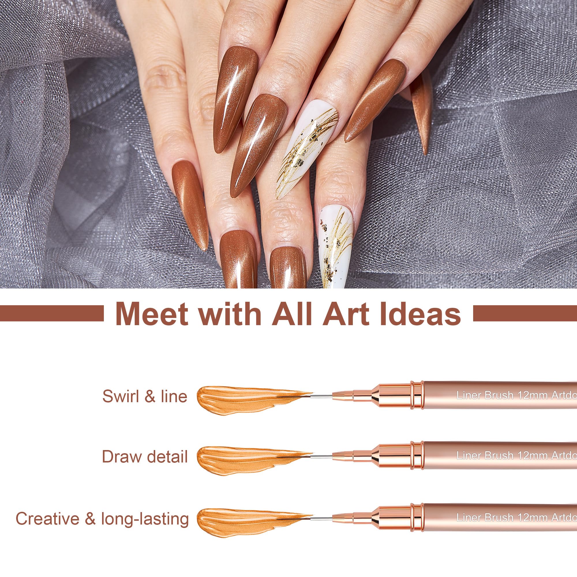 Artdone liner metalico cobre 25mm para trazos grandes y fuertes
