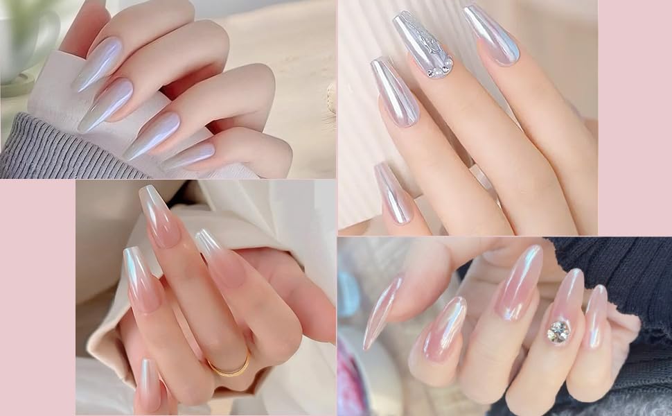 Artdone pigmento perla sirena, acabado perlado para uñas.