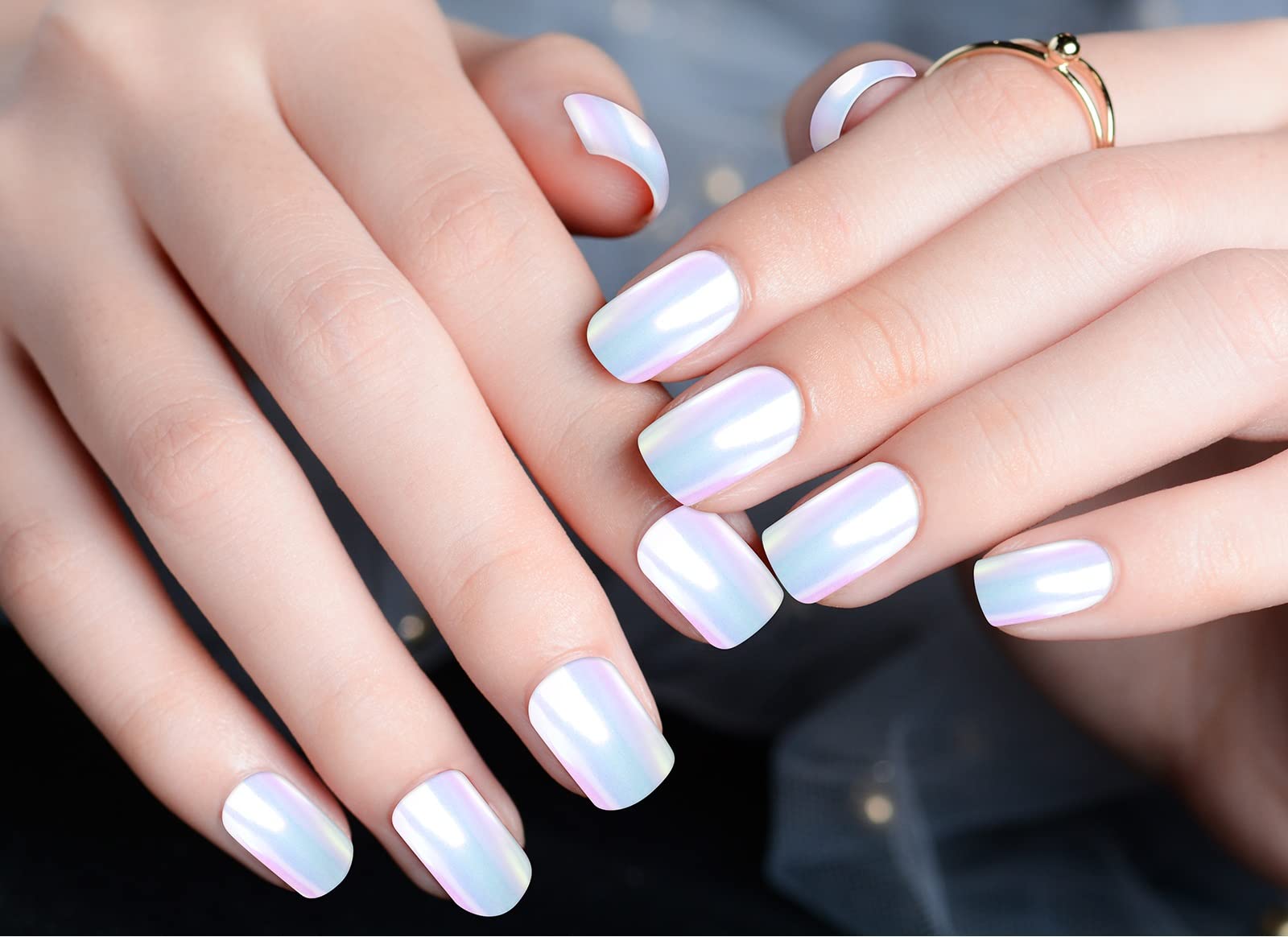 Artdone polvo cromado para uñas con efecto sirena en diseños brillantes
