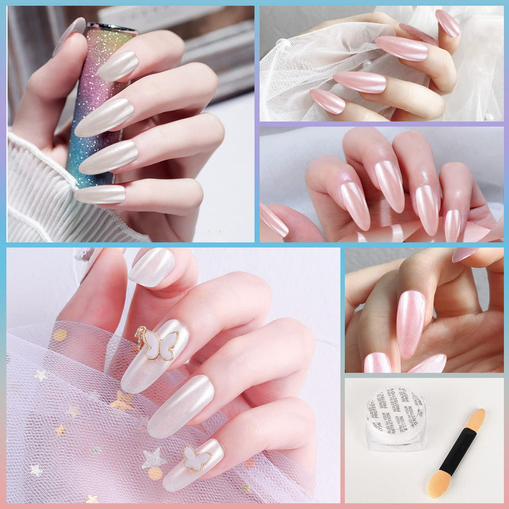 Artdone polvo uñas aurora iridiscente ofrece brillo duradero y efecto caprichoso.