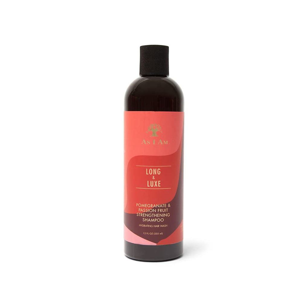 As I Am botella frontal: champú fortalecedor para cabello más sano y manejable.