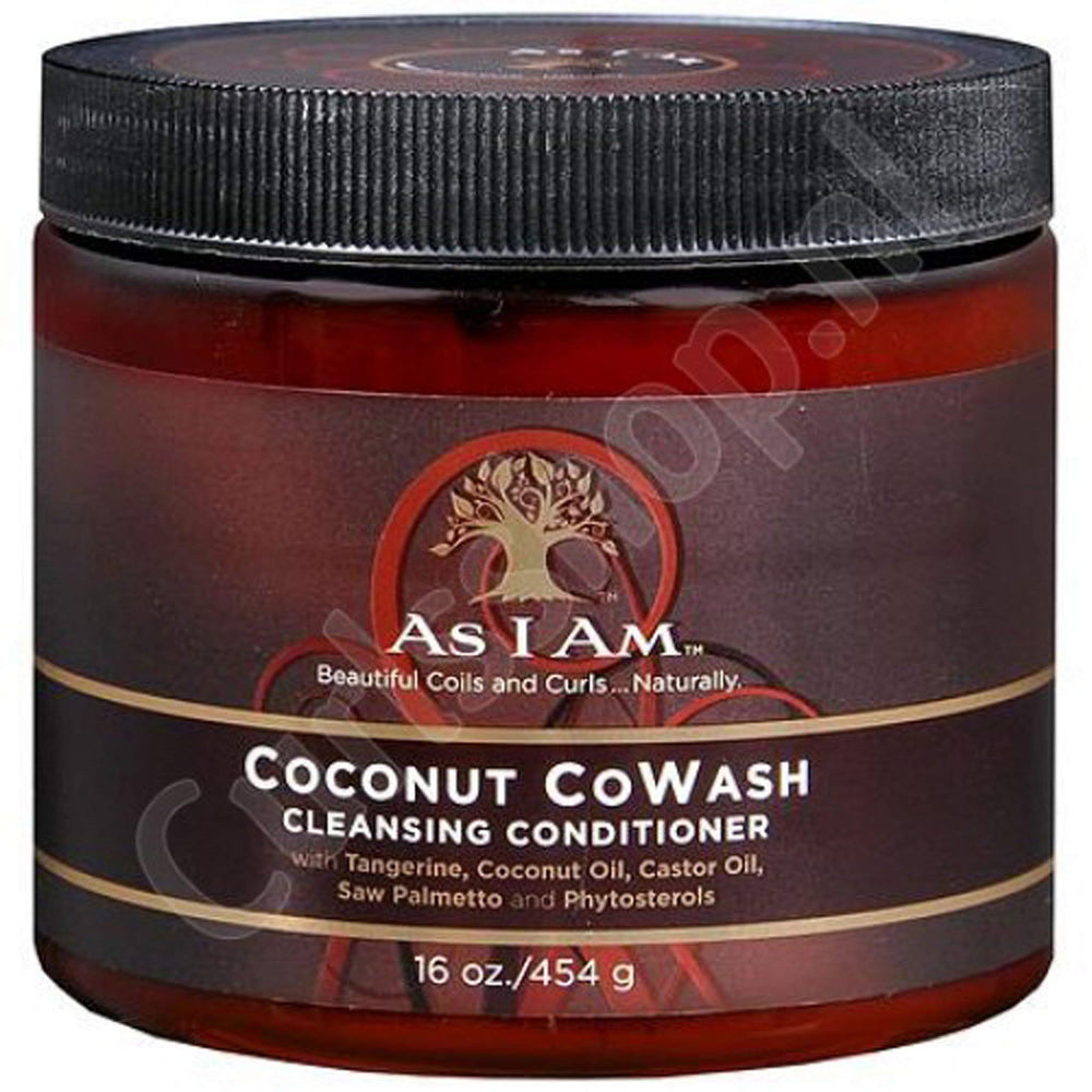 As I Am Lavado Coco: botella de 16 onzas para hidratación suave del cabello.
