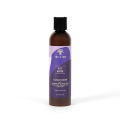 AS I AM Rice Water Conditioner bottle front highlights hydration for frizz control.