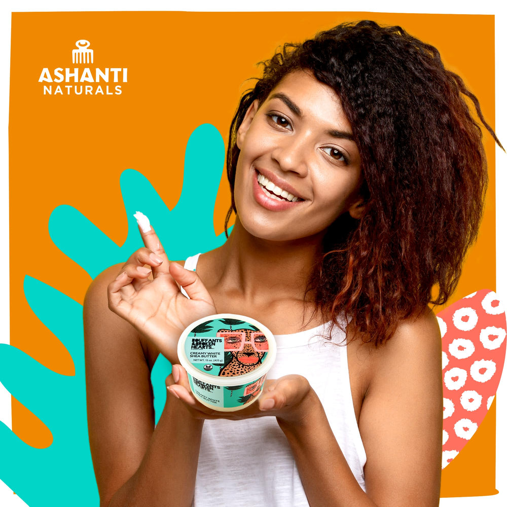 Ashanti Naturals Bouffants & Broken Hearts cabello rizado, controla frizz y aporta brillo.