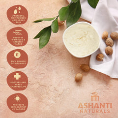 Textura souffle cremosa de Ashanti Naturals para piel y cabello con brillo