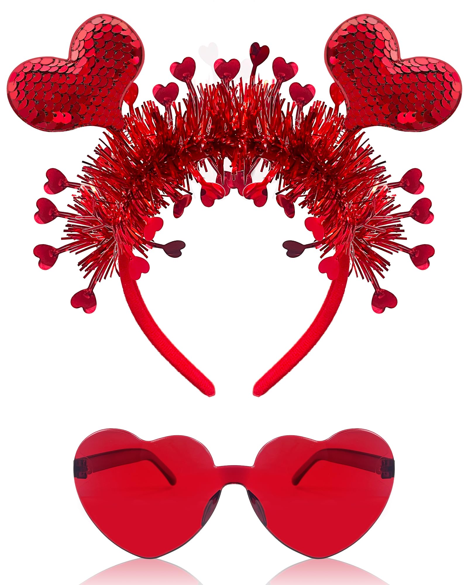 Asikkon diadema de corazón rojo para ocasiones románticas