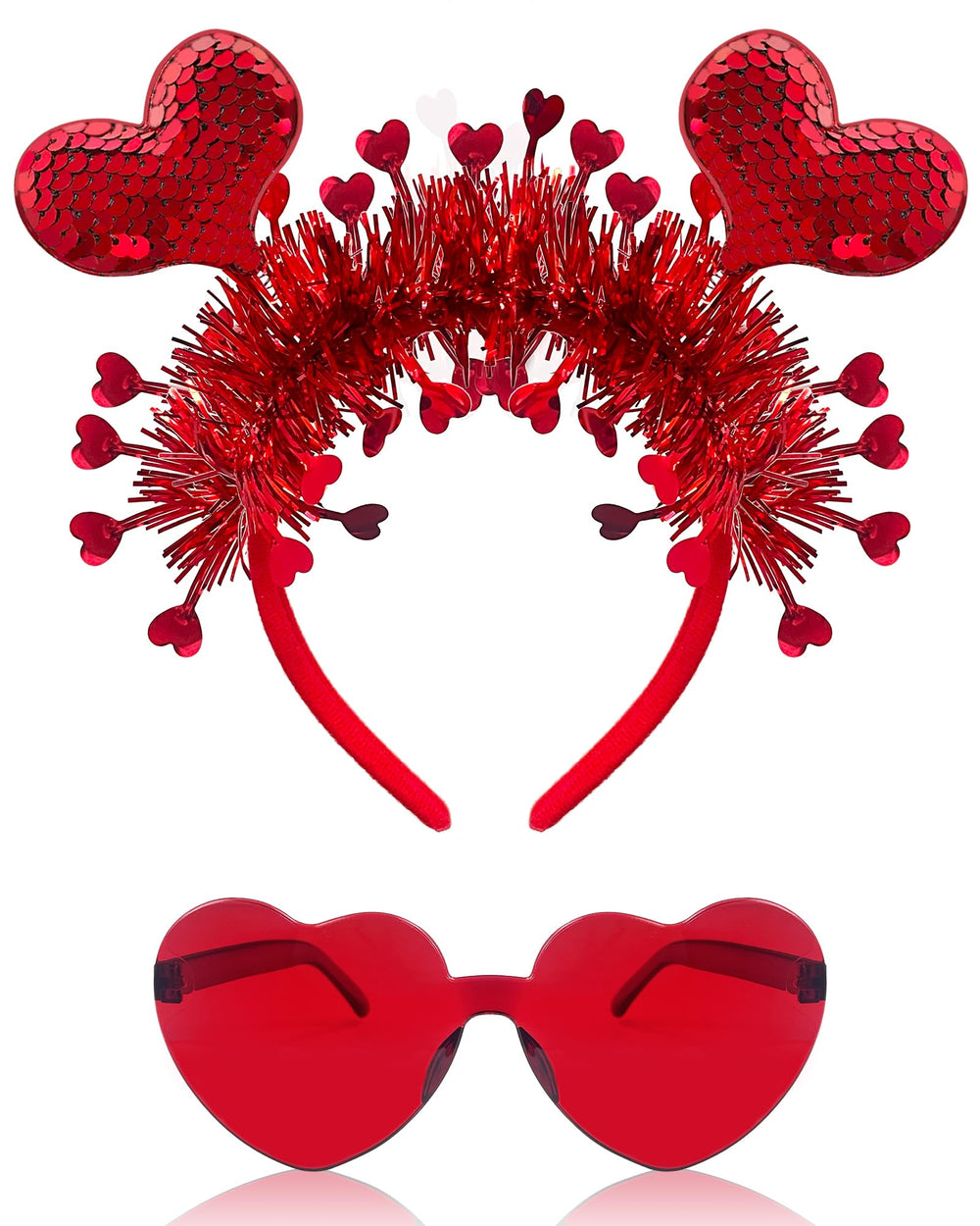 Asikkon diadema de corazón rojo para ocasiones románticas