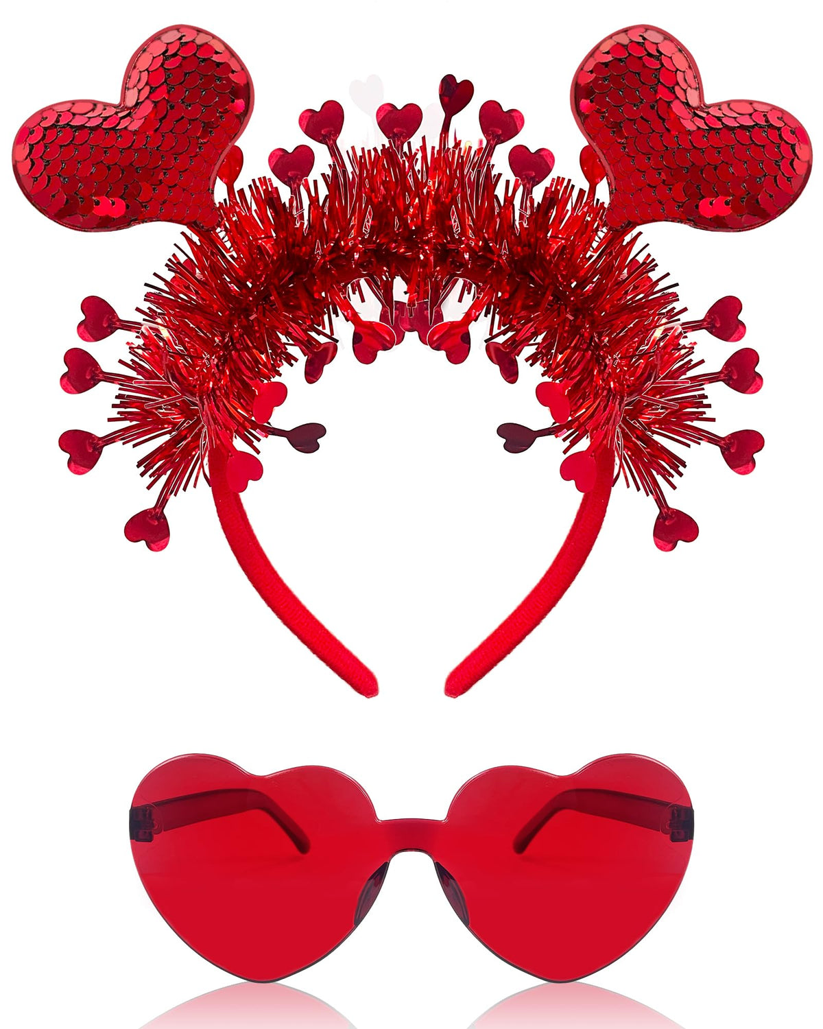Asikkon diadema de corazón rojo para ocasiones románticas