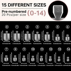 ASONRL Gel X Tips 15 tallas para ajuste preciso en uñas de los pies.