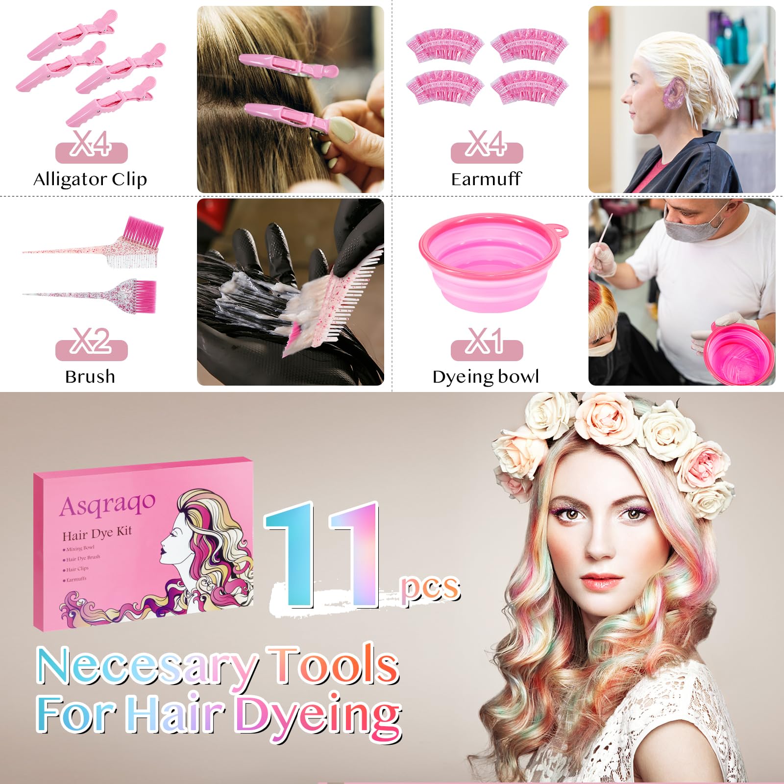 Asqraqo clips para cabello permiten seccionar mechones sin dañar.