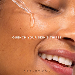Asterwood serum on damp skin enhancing absorption and plumpness.