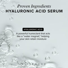 Asterwood Hyaluronic Acid Serum texture close-up showing gel consistency.