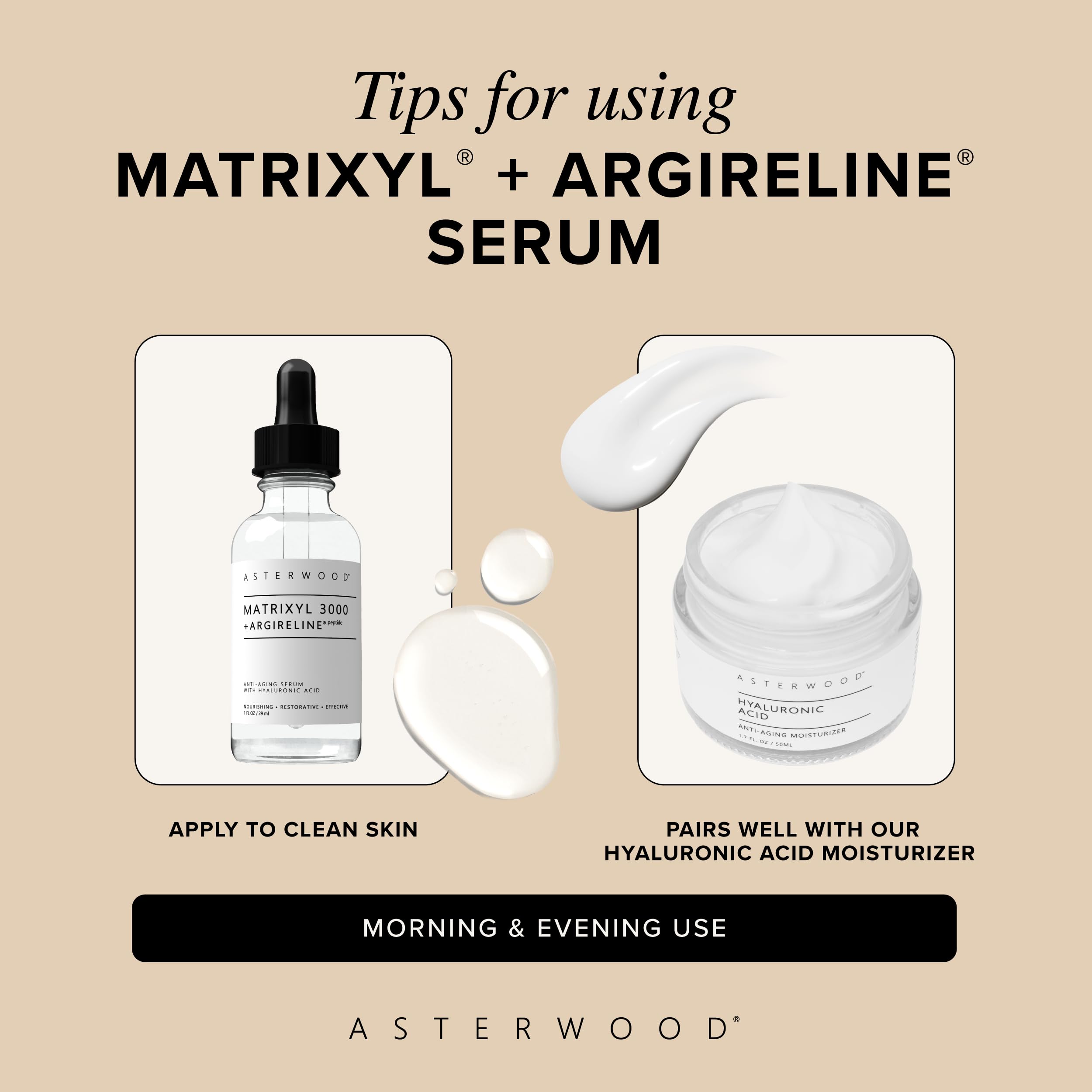 Asterwood Matrixyl 3000, envase de vidrio que mantiene la fórmula estable.