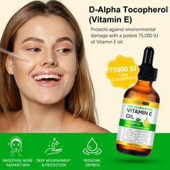 ATOANY Aceite Vitamina E 75,000 UI cuidado corporal para piel sedosa