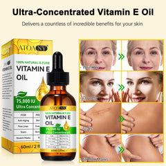 ATOANY Aceite Vitamina E 75,000 UI puntas del cabello con hidratación