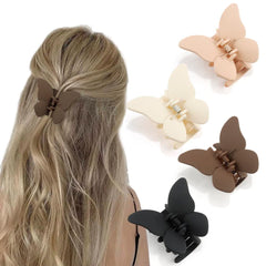 Atoden ganchos de pelo mariposa, cuatro piezas, agarre antideslizante para peinado suave.