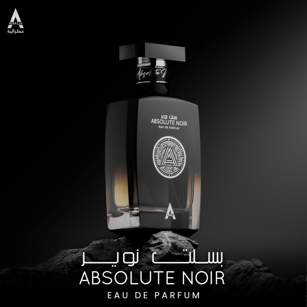 Atralia Absolute Noir: base de patchouli y musgo para profundidad elegante.