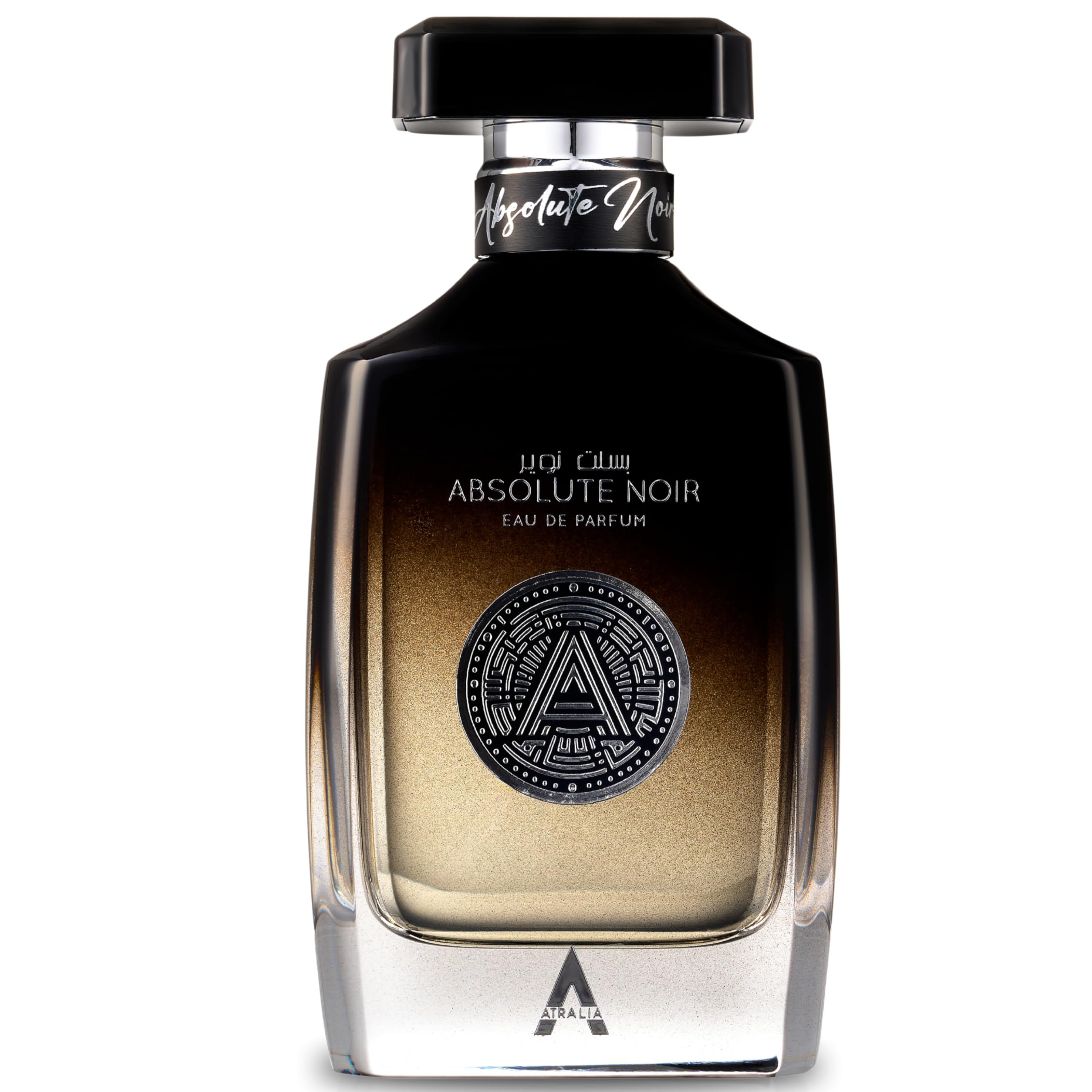 Atralia Absolute Noir: corazón-fruta y ambroxan resaltados para aroma seductor.