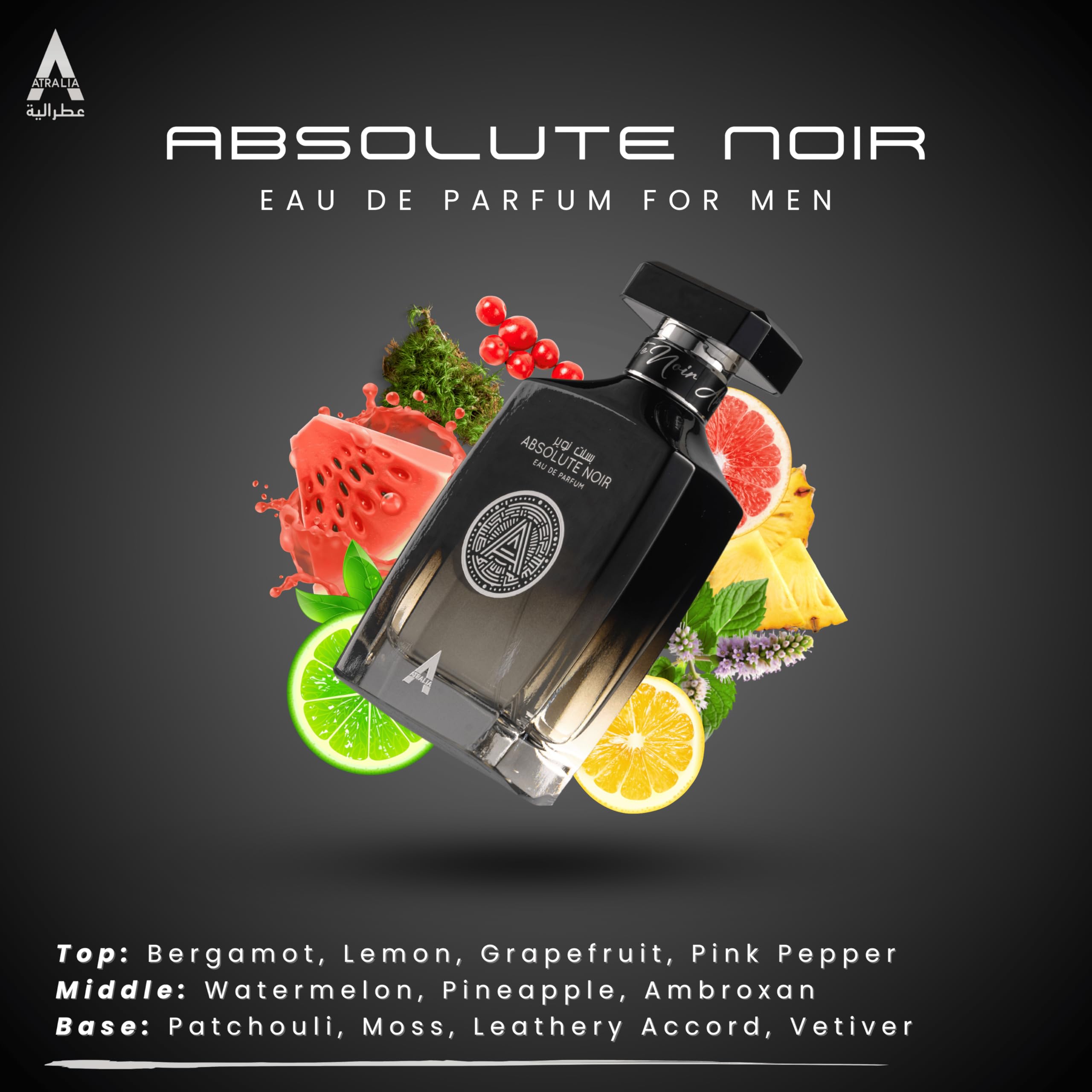 Atralia Absolute Noir: rociado en primer plano para probar la distribución del aroma.
