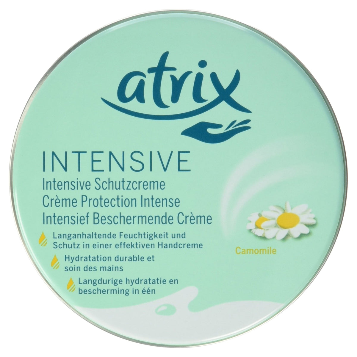 Atrix crema de manos Camomila 150 ml, envase visible, hidratación suave para piel seca.